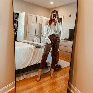 Never worn brown leather pants!